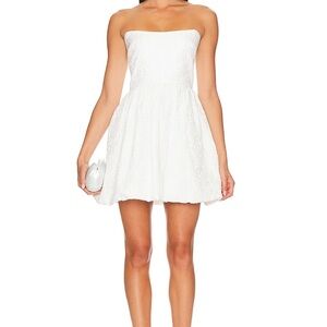 Amanda Uprichard Addison Strapless White Dress